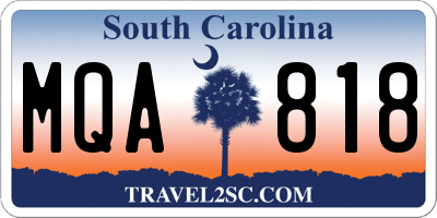 SC license plate MQA818