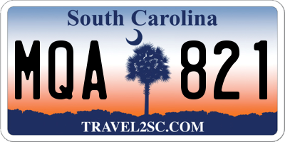 SC license plate MQA821