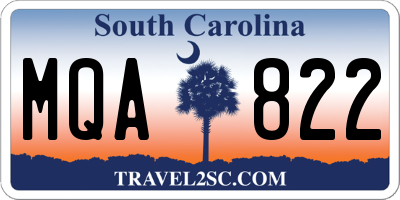 SC license plate MQA822