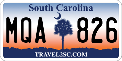 SC license plate MQA826