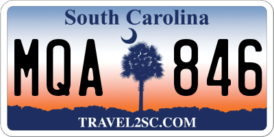 SC license plate MQA846