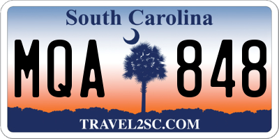 SC license plate MQA848