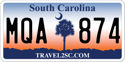SC license plate MQA874