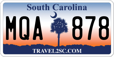 SC license plate MQA878