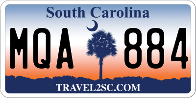 SC license plate MQA884