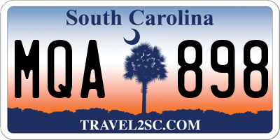 SC license plate MQA898