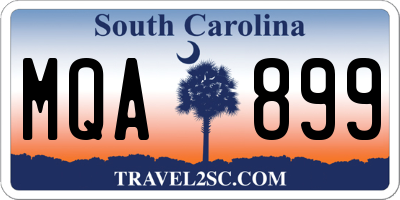 SC license plate MQA899