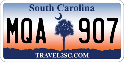 SC license plate MQA907