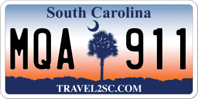 SC license plate MQA911
