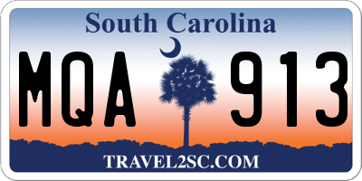 SC license plate MQA913