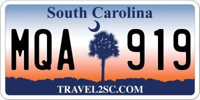 SC license plate MQA919