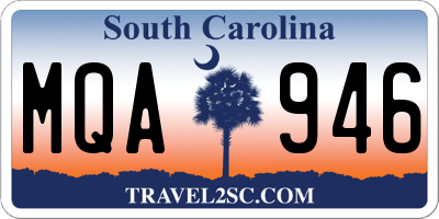 SC license plate MQA946