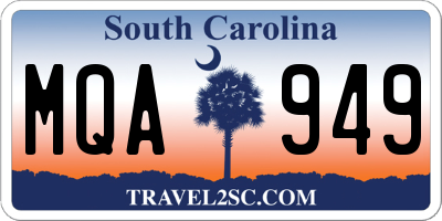 SC license plate MQA949