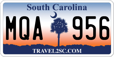 SC license plate MQA956
