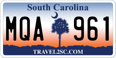 SC license plate MQA961