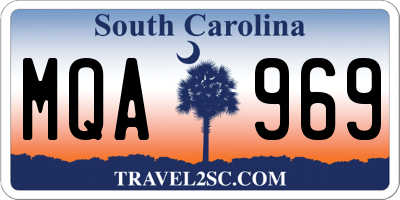 SC license plate MQA969