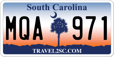 SC license plate MQA971
