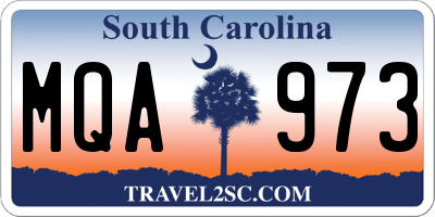 SC license plate MQA973