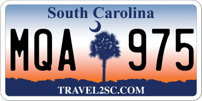 SC license plate MQA975