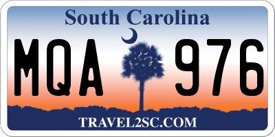 SC license plate MQA976