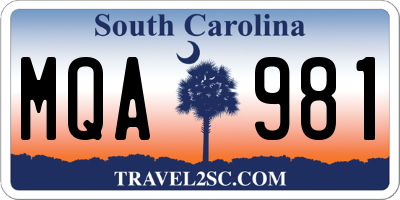 SC license plate MQA981