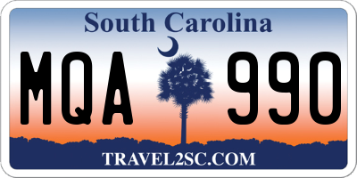 SC license plate MQA990
