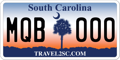 SC license plate MQB000