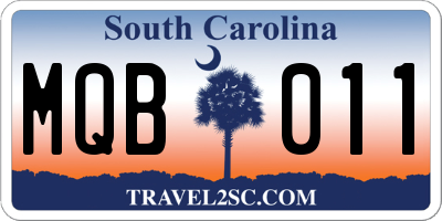 SC license plate MQB011