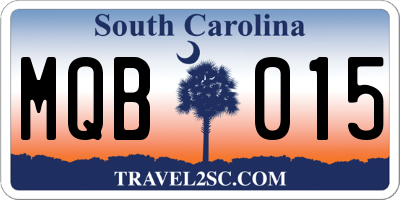 SC license plate MQB015