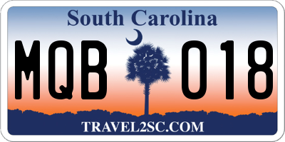SC license plate MQB018