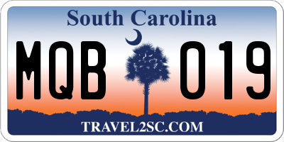 SC license plate MQB019