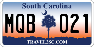 SC license plate MQB021