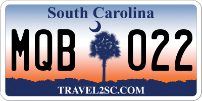SC license plate MQB022