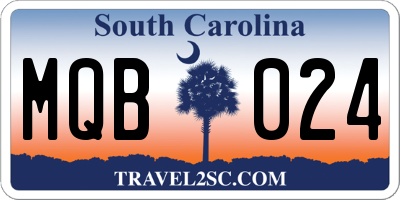 SC license plate MQB024