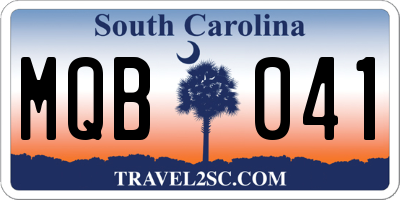SC license plate MQB041
