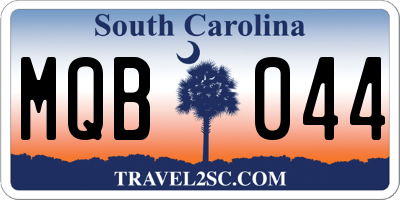 SC license plate MQB044