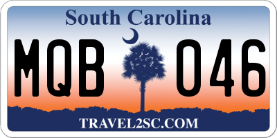 SC license plate MQB046