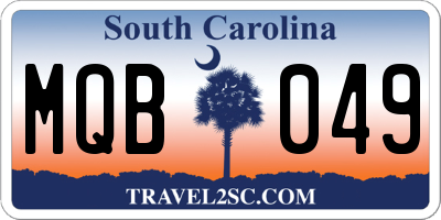 SC license plate MQB049