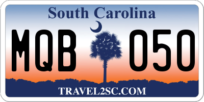 SC license plate MQB050