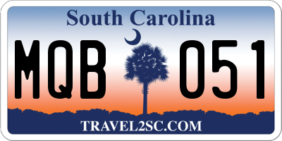 SC license plate MQB051