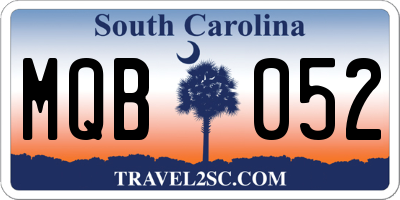 SC license plate MQB052