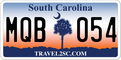 SC license plate MQB054