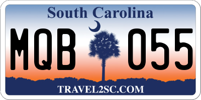 SC license plate MQB055