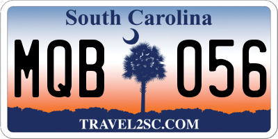 SC license plate MQB056