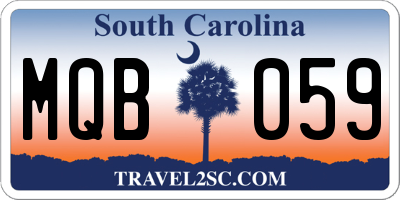 SC license plate MQB059