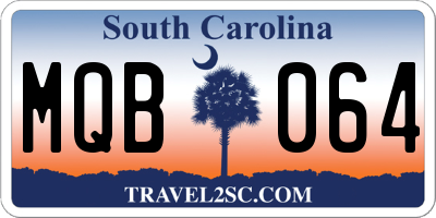 SC license plate MQB064