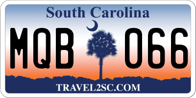 SC license plate MQB066