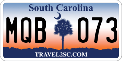 SC license plate MQB073