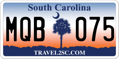 SC license plate MQB075