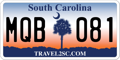 SC license plate MQB081